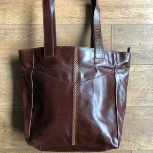 National Geographic brown leather tote
